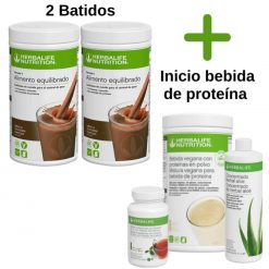 Pack 2 Batidos + 1 Té de 100g + 1 Concentrado Herbal Aloe + 1 Bebida de Proteínas Vegana